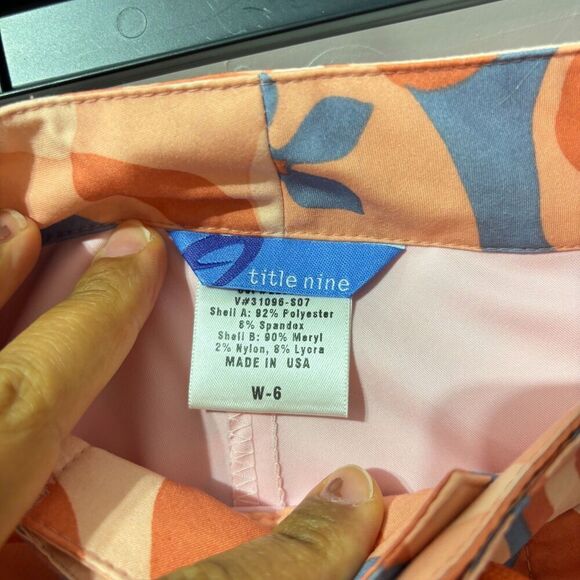 Title Nine Womens Orange Floral Print Y2K Preppy Grunge Mini Skort Size W 6 - Picture 6 of 9